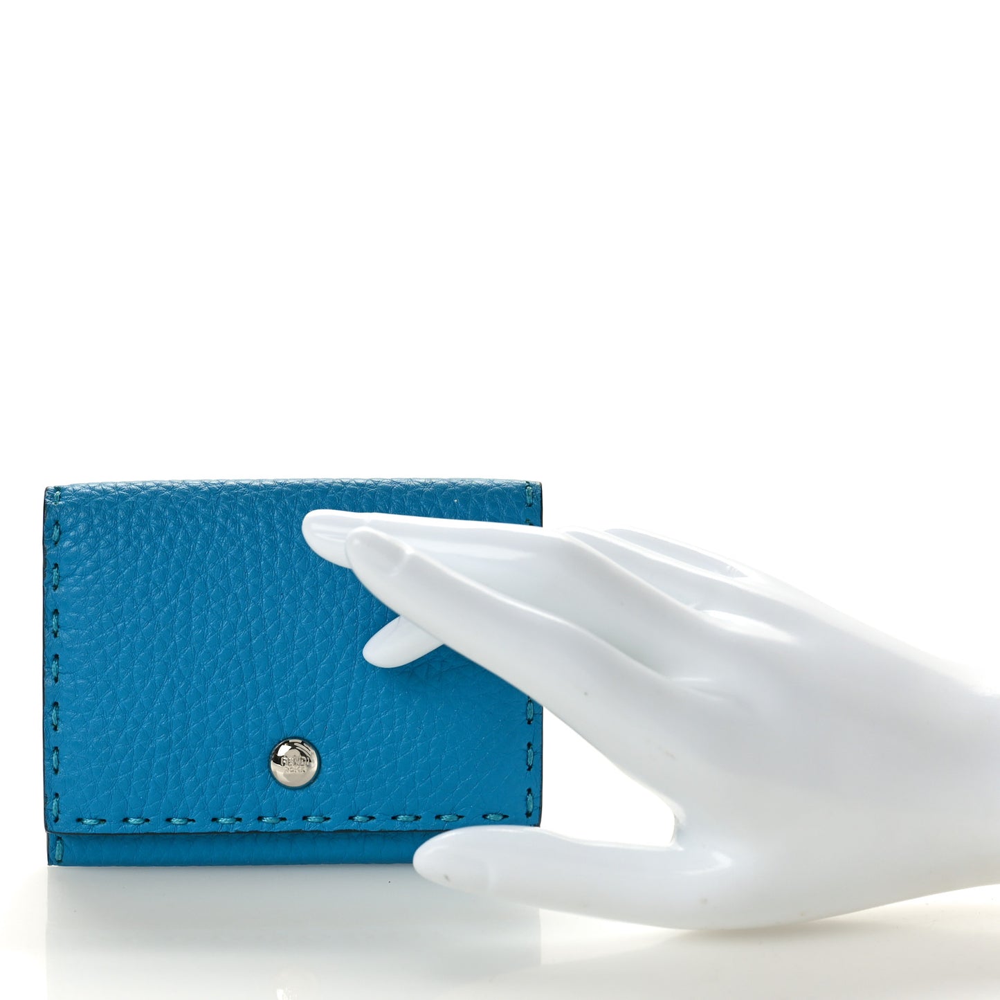 Cuoio Romano Selleria Card Holder Turquoise