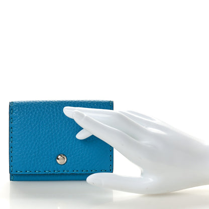 Fendi Cuoio Romano Selleria Card Holder Turquoise 2 of 9