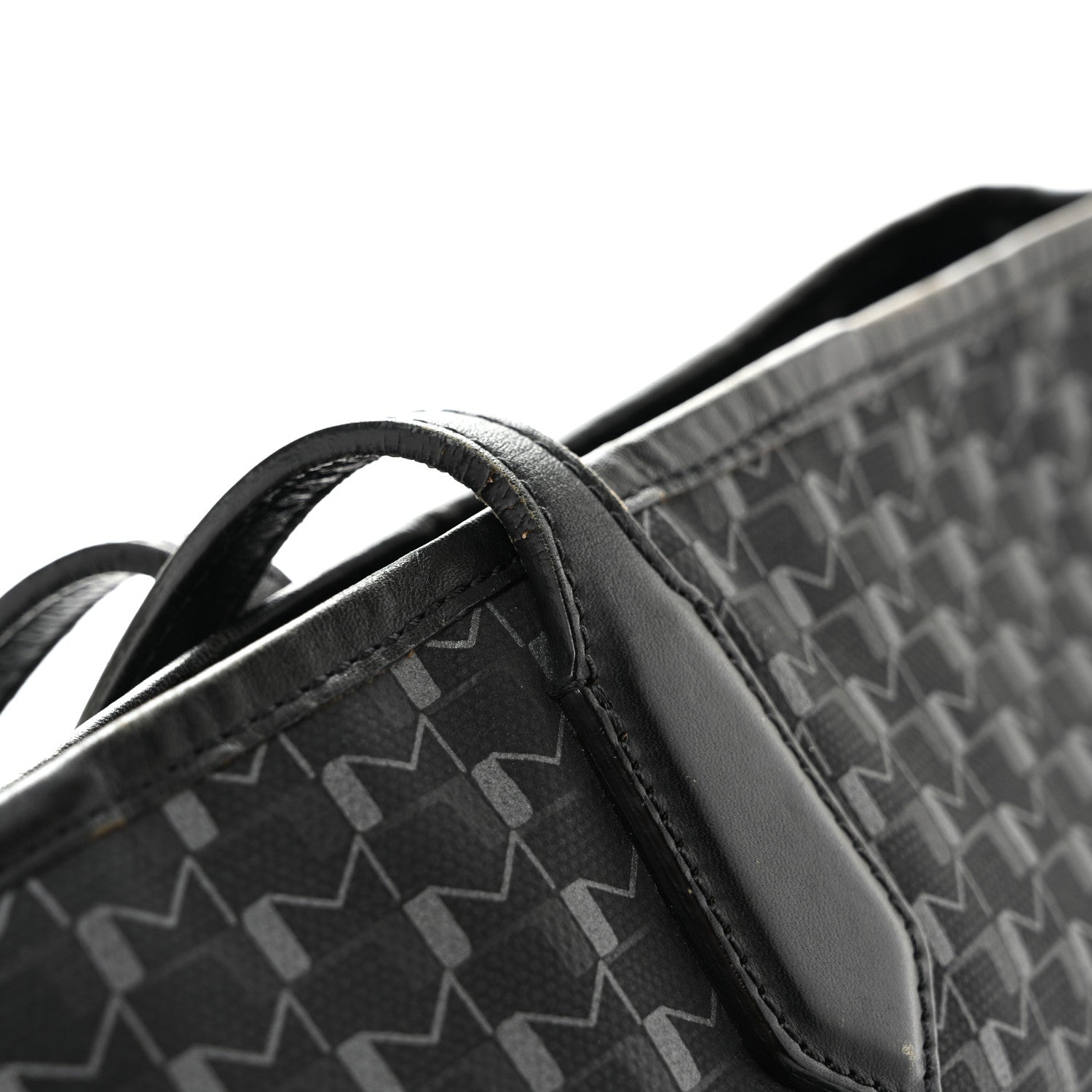 Moynat Calfskin Canvas 1920 M Monogram MM Tote  Black 13 of 15