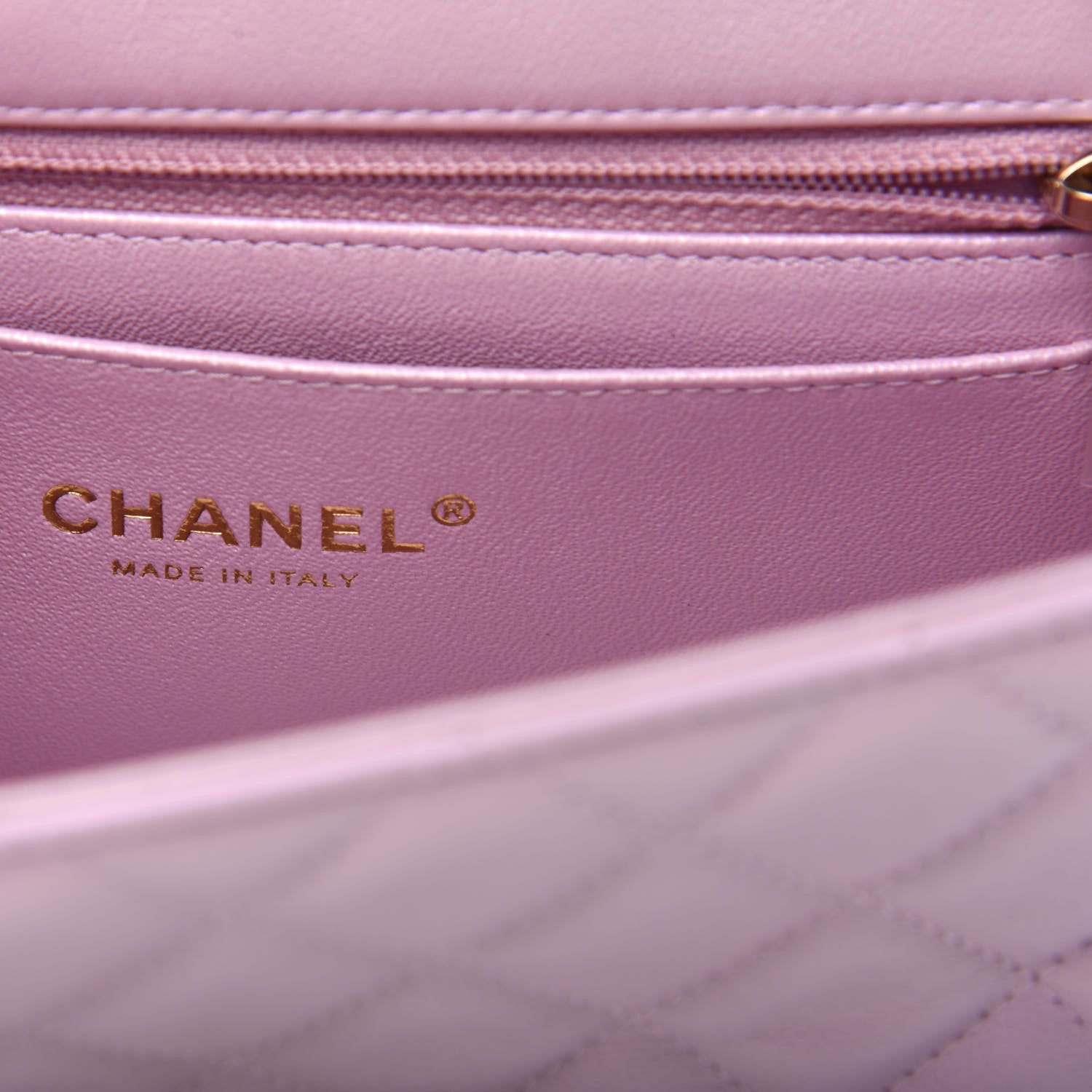 Chanel Iridescent Calfskin Quilted Mini Rectangular Flap Light Pink 6 of 11