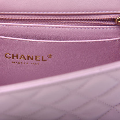 Chanel Iridescent Calfskin Quilted Mini Rectangular Flap Light Pink 6 of 11