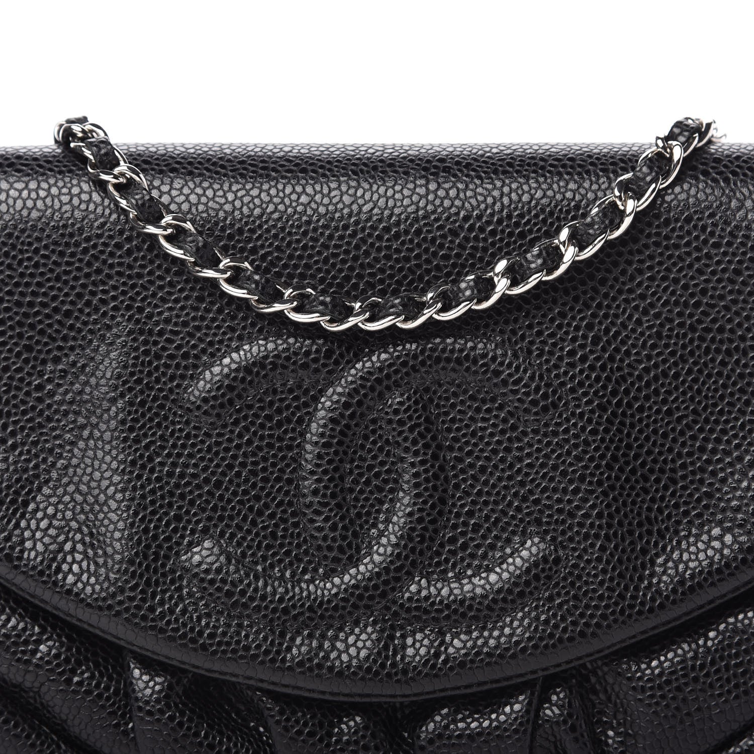 Chanel Caviar Half Moon Wallet On Chain WOC Black 10 of 10