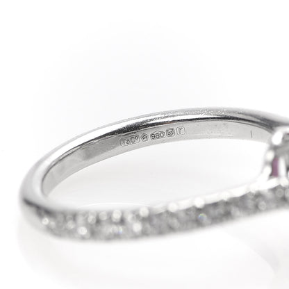 Tiffany Platinum Diamond Pink Sapphire Soleste Ring 45 3.25 5 of 6