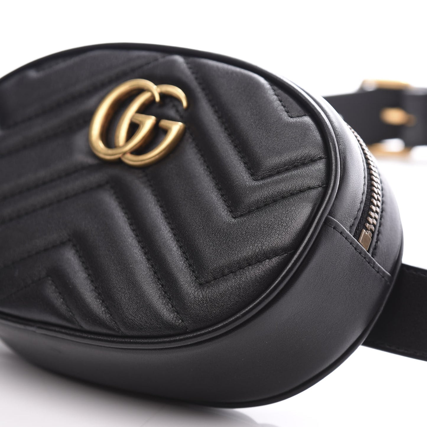Calfskin Matelasse GG Marmont Belt Bag 85 34 Black