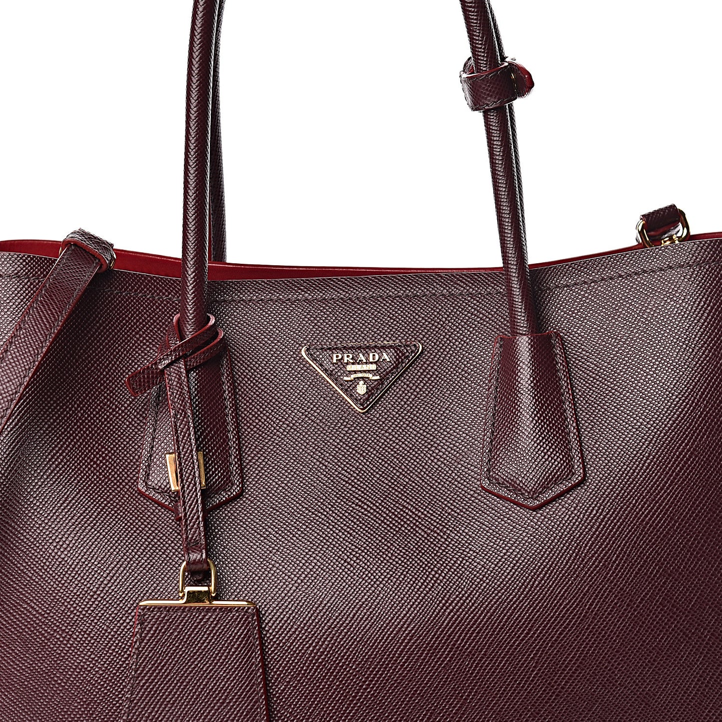 Saffiano Cuir Large Double Bag Granato Scarlatto