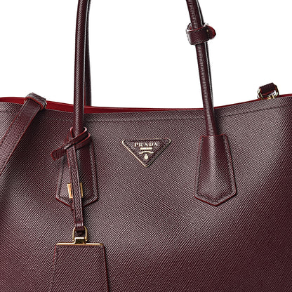 Prada Saffiano Cuir Large Double Bag Granato Scarlatto 13 of 13