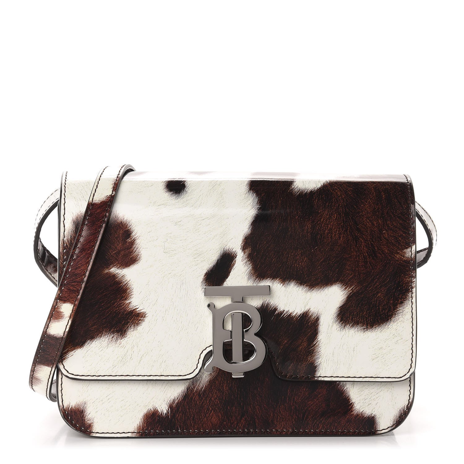 Burberry Patent Calfskin Cow Print Small TB Bag 1 of 9
