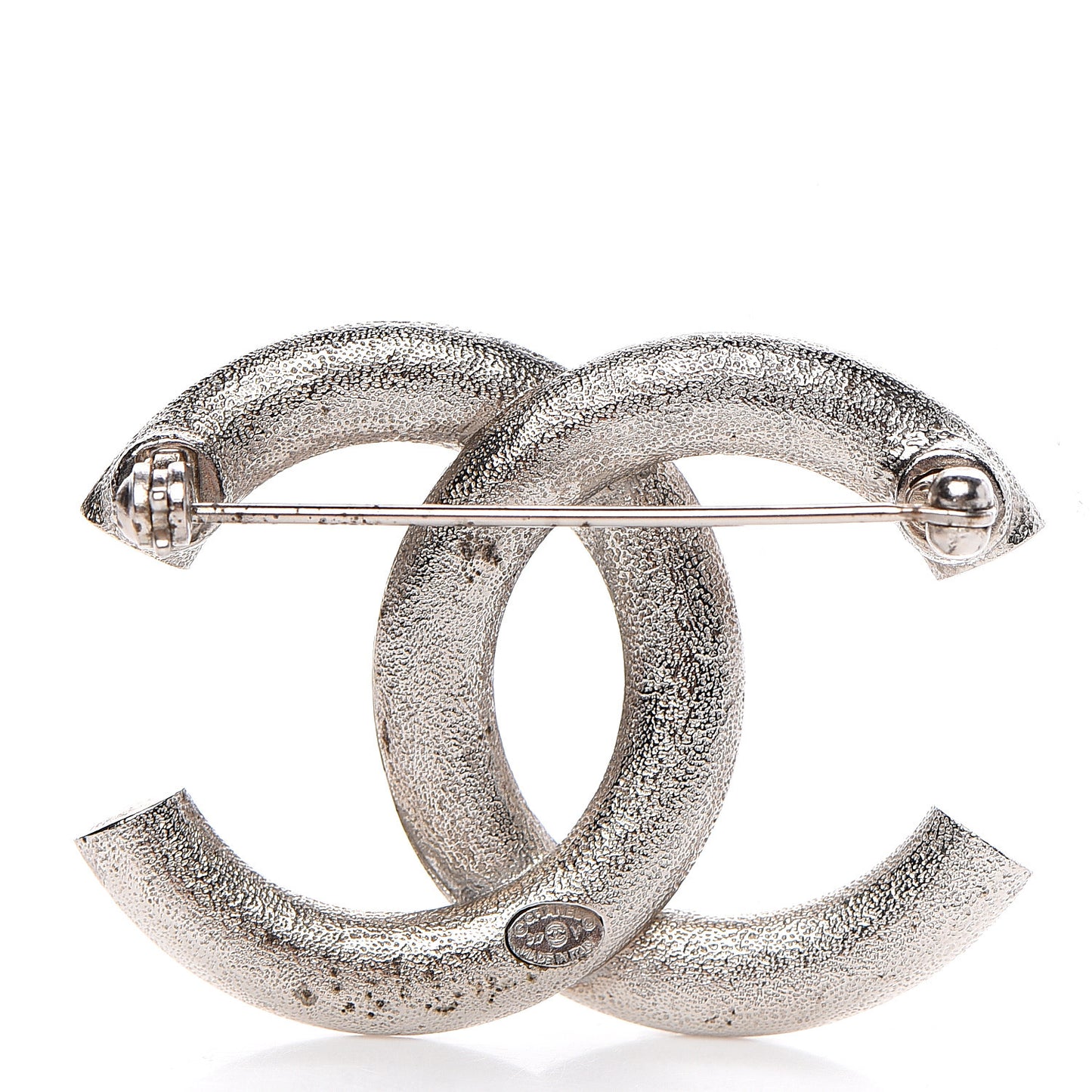 Baguette Crystal CC Brooch Silver