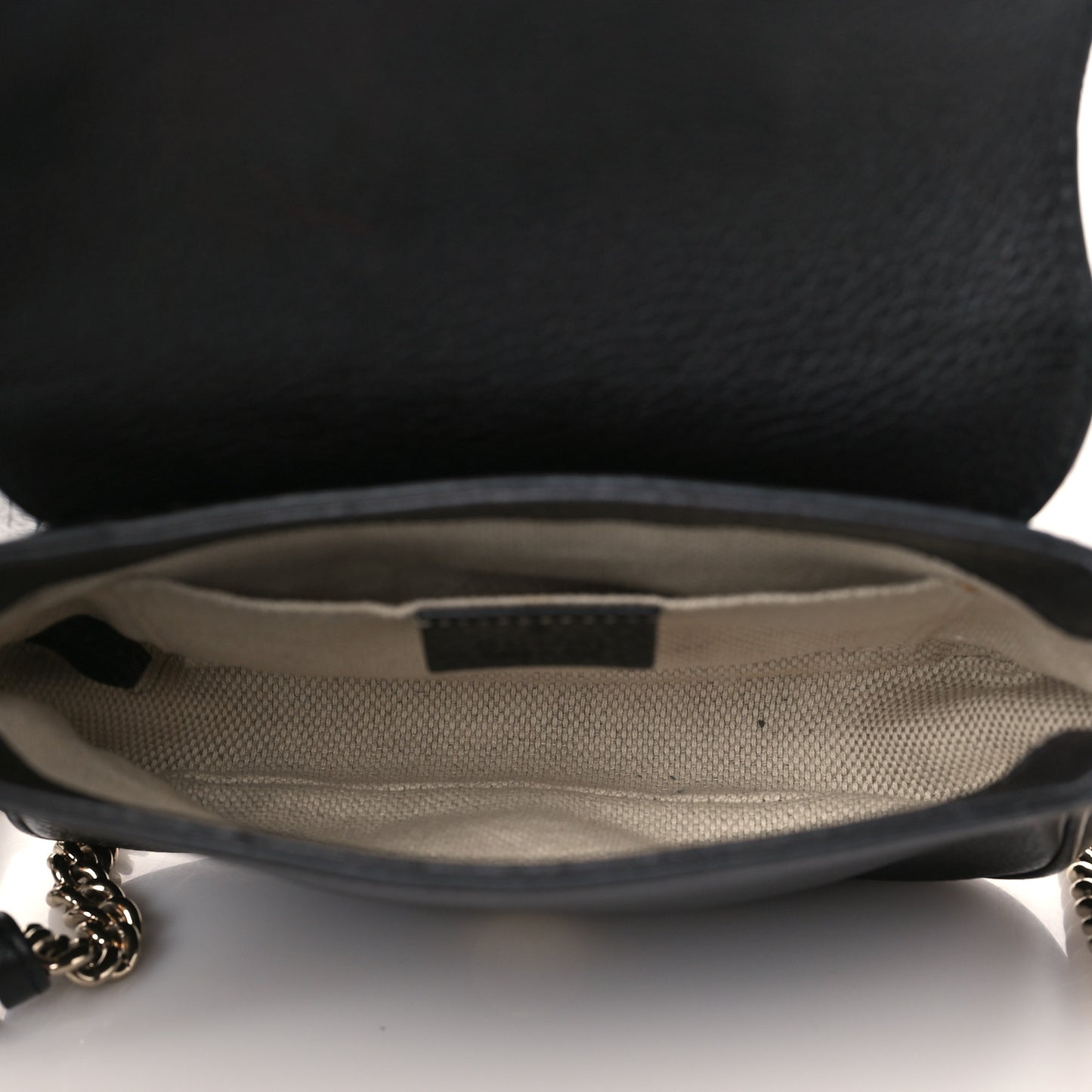 Pebbled Calfskin Small Soho Flap Crossbody Black