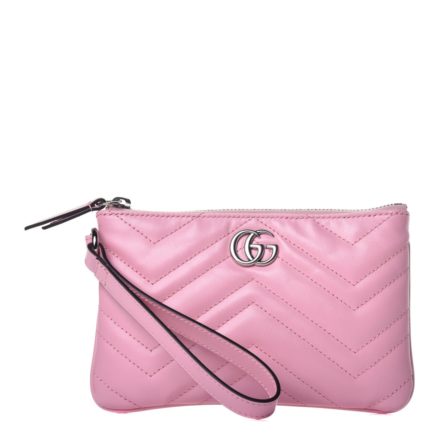 Calfskin Matelasse GG Marmont Wrist Wallet Wild Rose