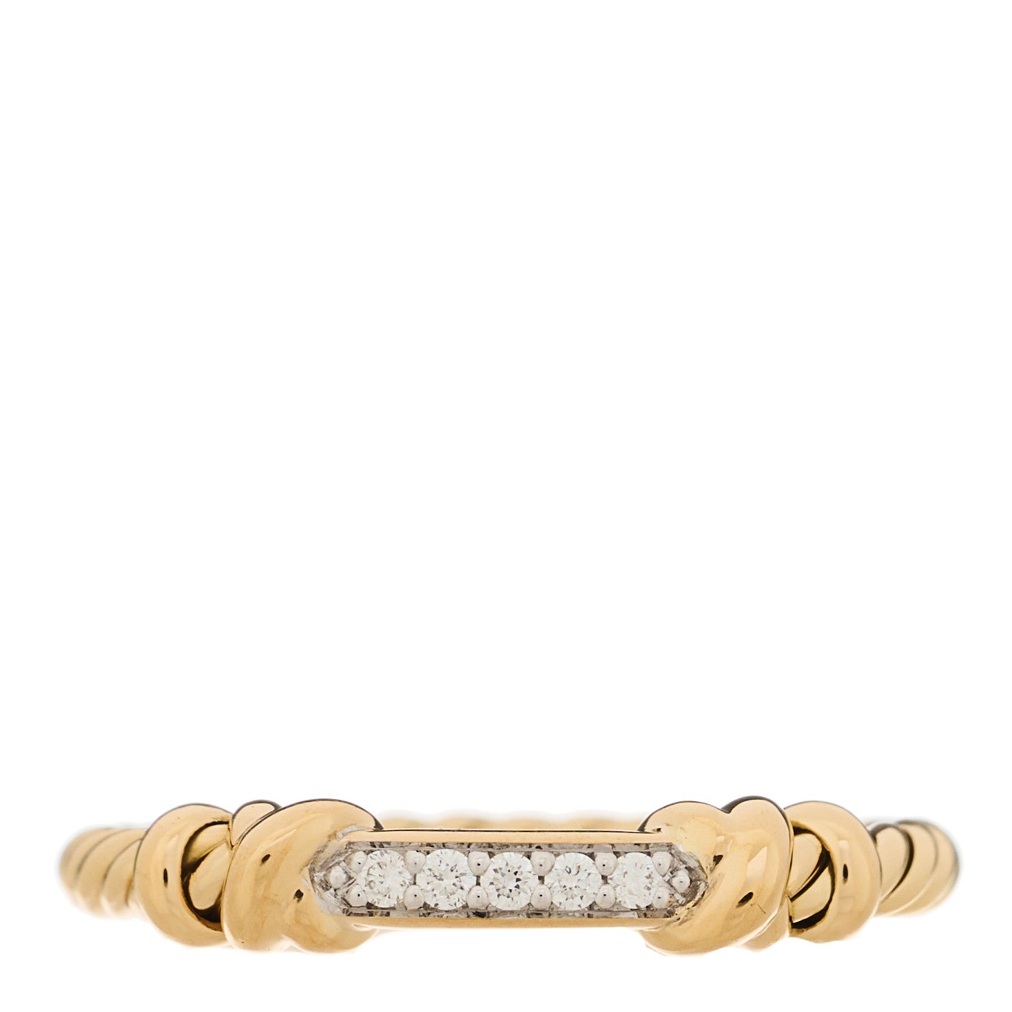 David Yurman 18K Yellow Gold Diamond Petite Helena Wrap Ring 54 7 1 of 4
