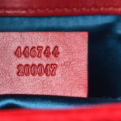 Gucci Velvet Matelasse Mini GG Marmont Shoulder Bag Hibiscus Red 7 of 17
