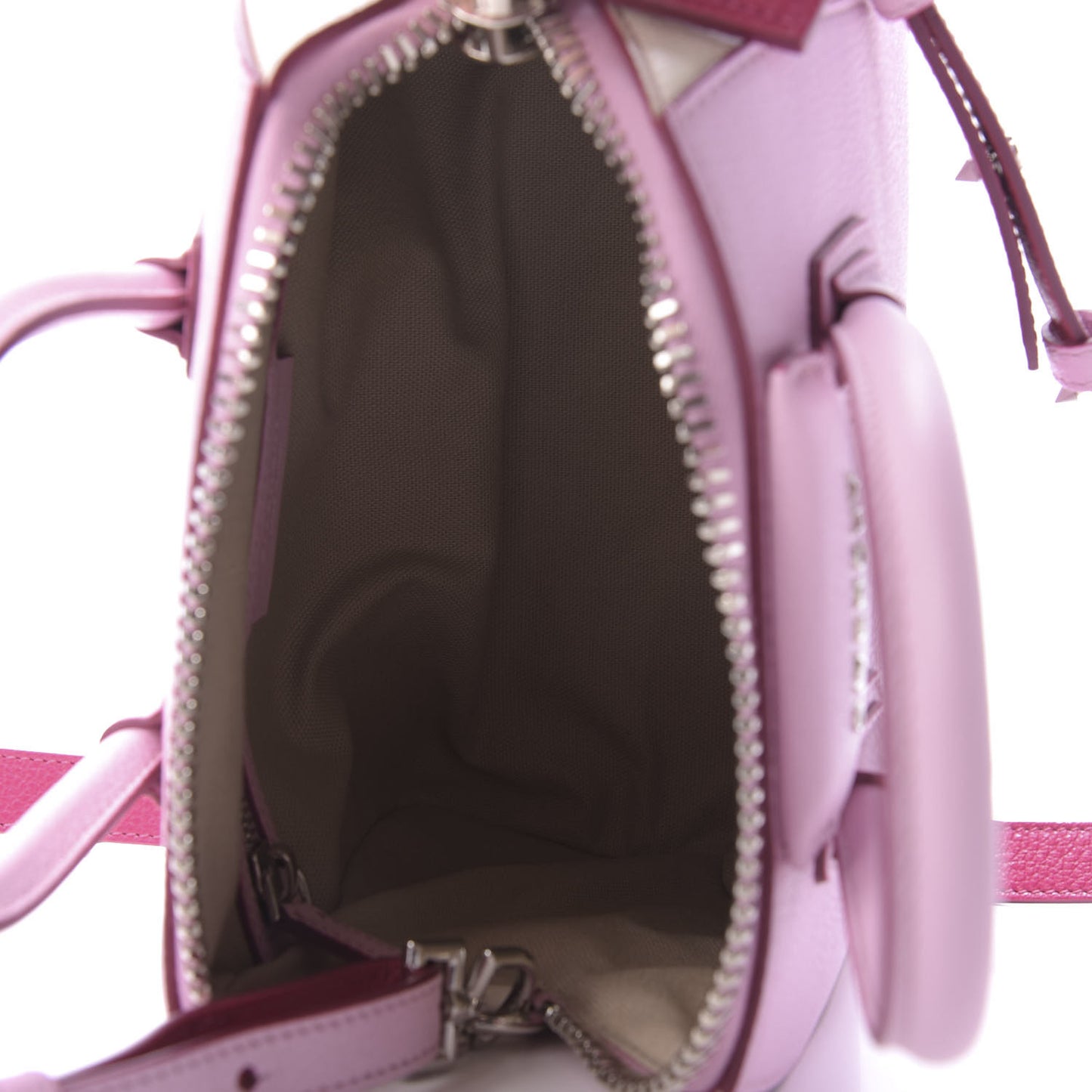 Sugar Goatskin Mini Tri-Color Antigona Bright Pink White Fuchsia