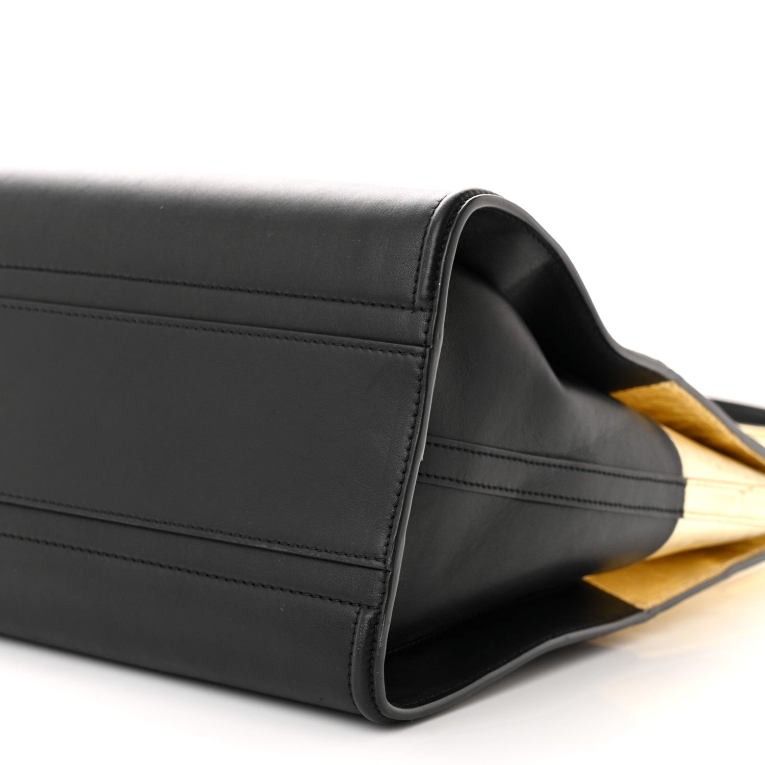Alexander McQueen Metallic Crash Calfskin The Tall Story Shoulder Bag Black Gold 10 of 11
