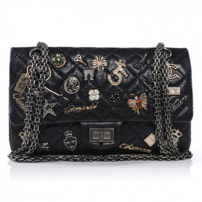 Chanel Aged Calfskin Lucky Charms 2.55 Reissue 225 Flap Black 1 of 9