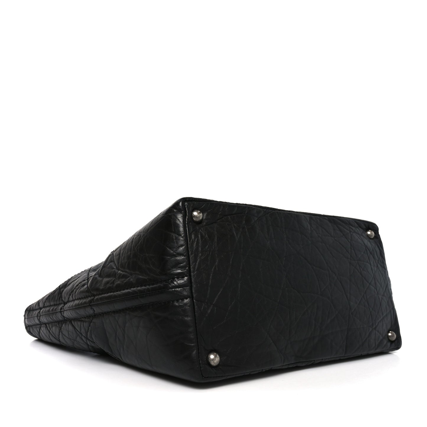 Aged Calfskin Small Shopping in Moscow Tote Black