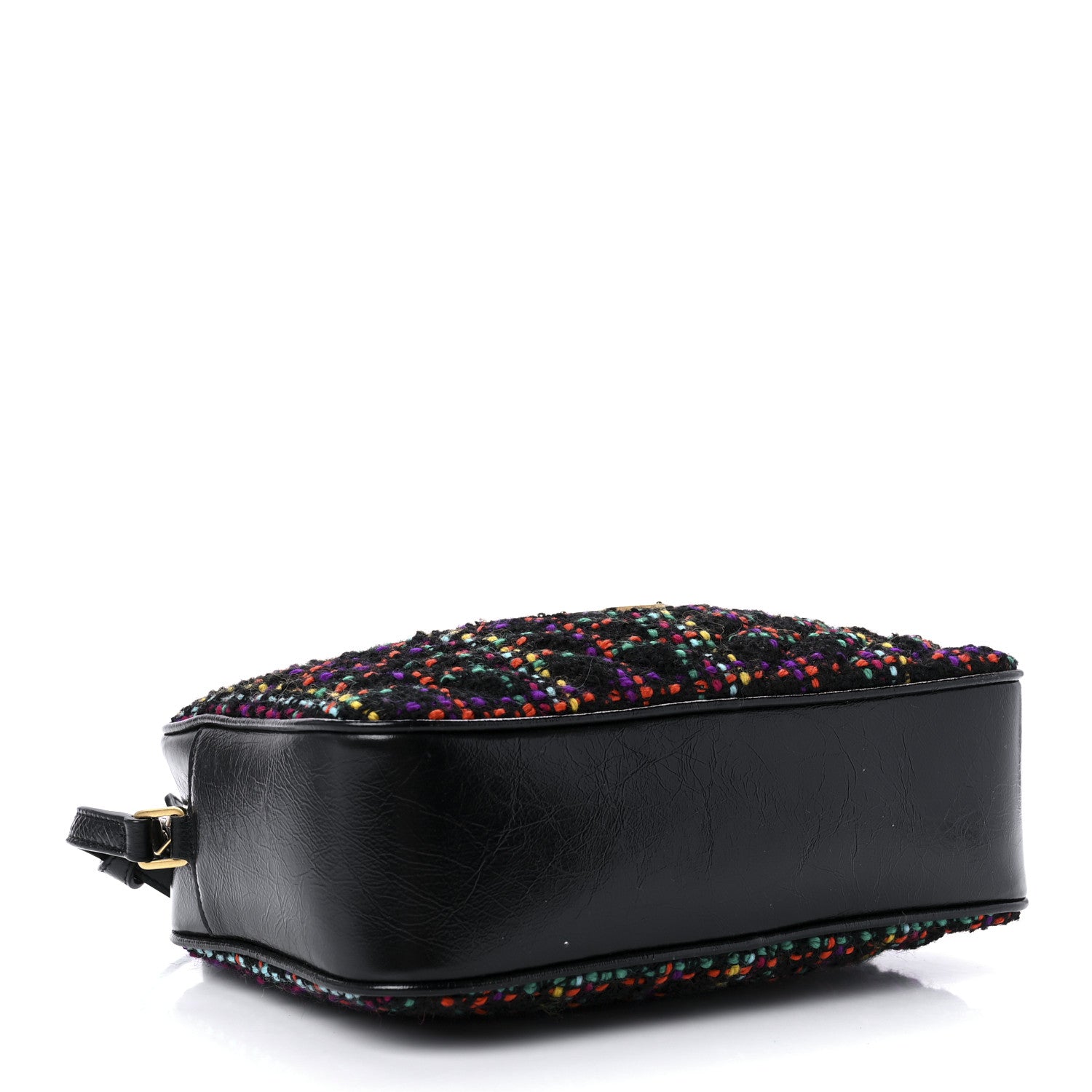 Saint Laurent Tweed Calfskin Monogram Lou Camera Bag Black 4 of 9