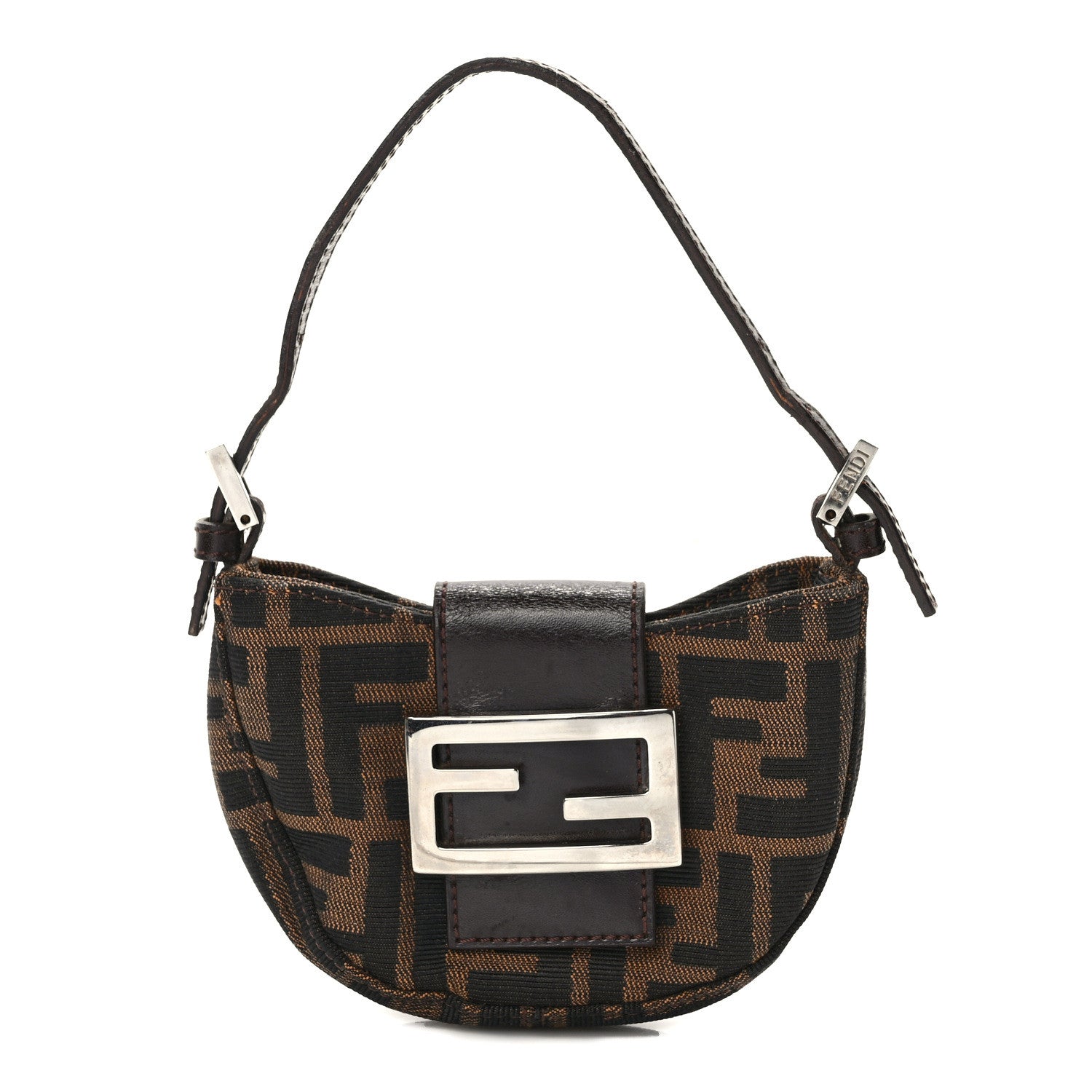 Fendi Zucca Mini Half Moon Baguette Tobacco 1 of 14