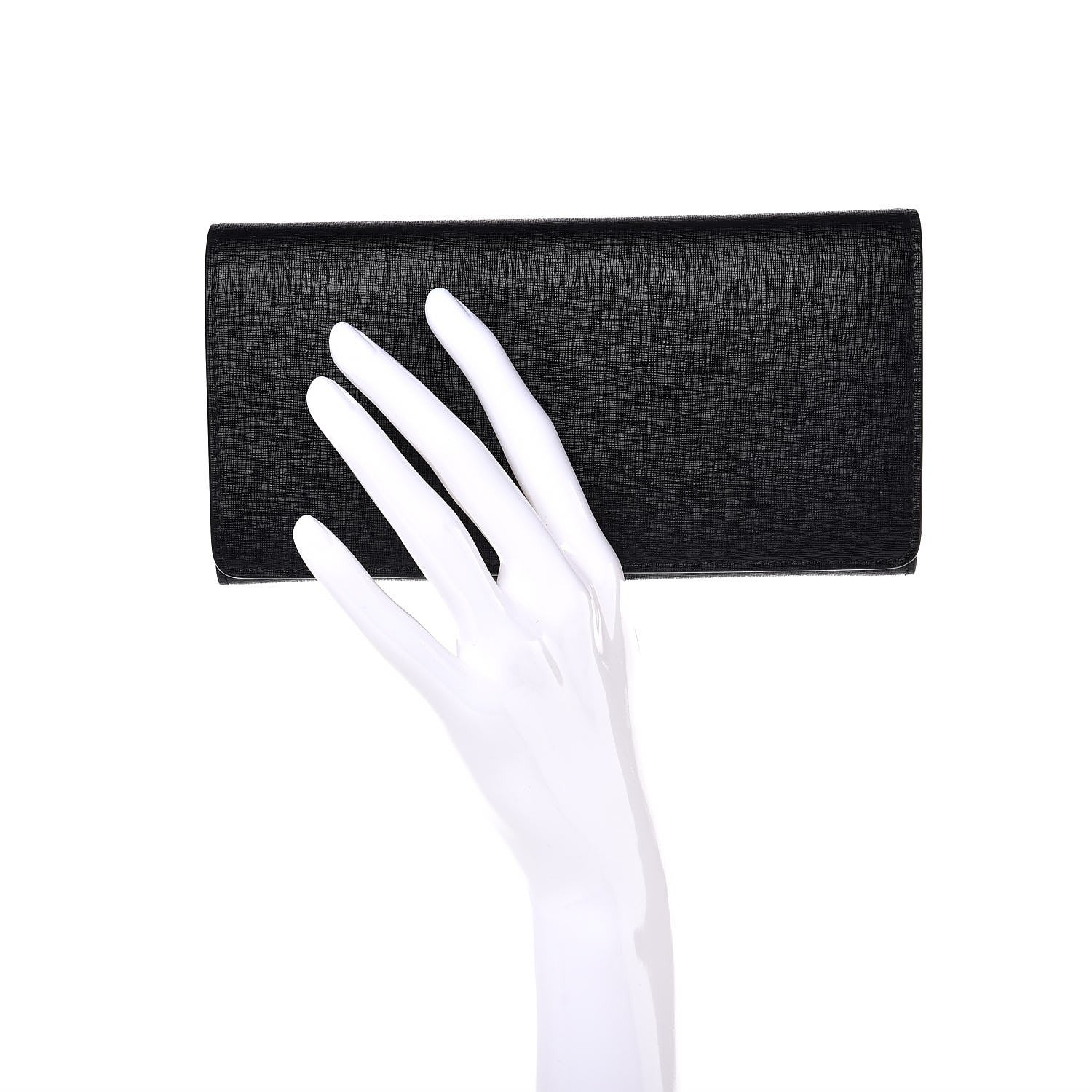 Balenciaga Saffiano Logo Continental Wallet Black 2 of 9