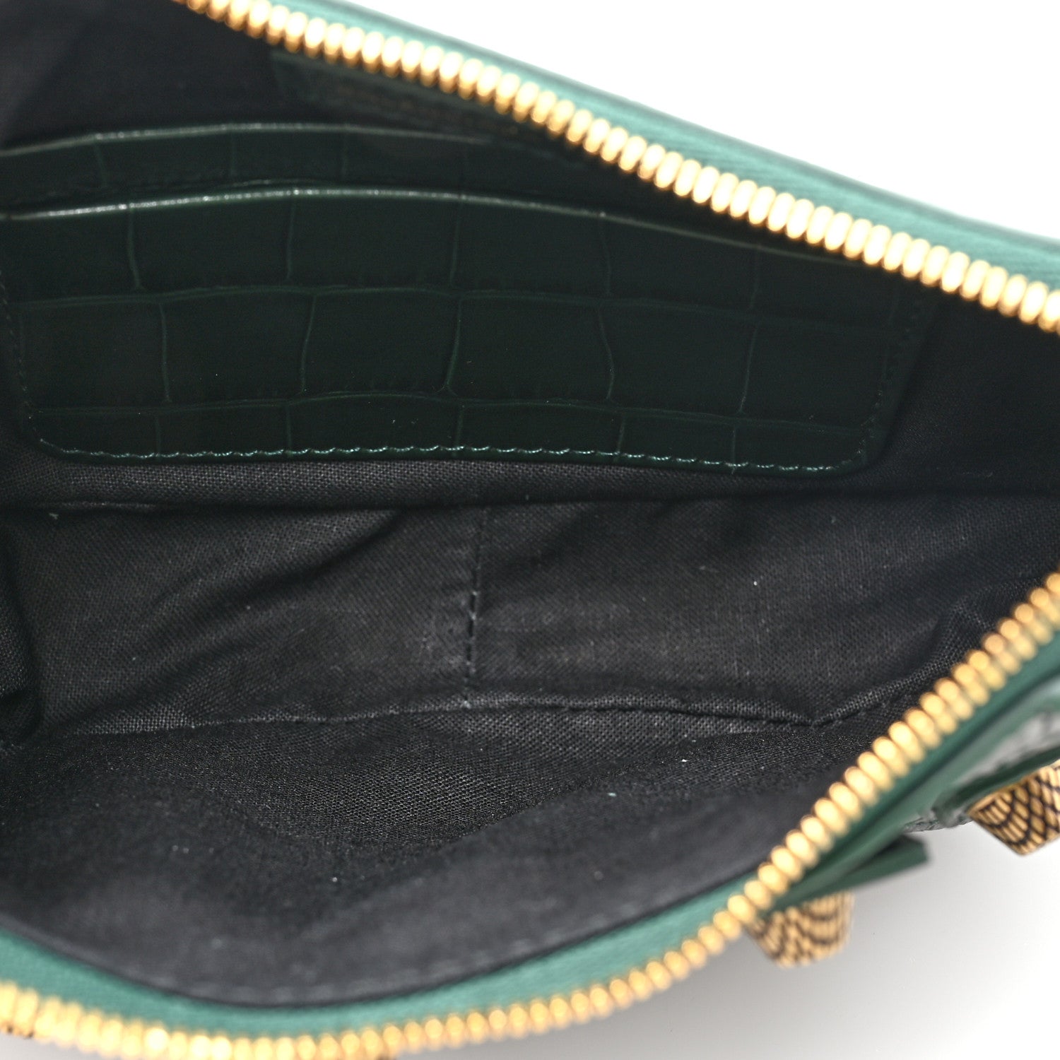 Balenciaga Extra Supple Calfskin Crocodile Embossed Mini Le Cagole Purse With Chain Forest Green 5 of 10