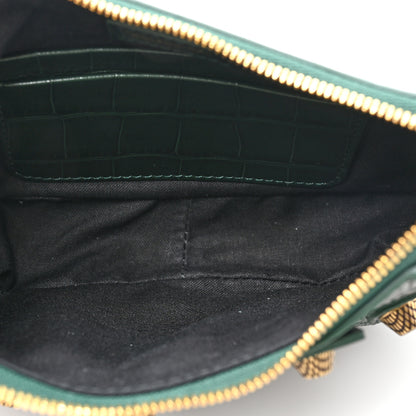 Balenciaga Extra Supple Calfskin Crocodile Embossed Mini Le Cagole Purse With Chain Forest Green 5 of 10