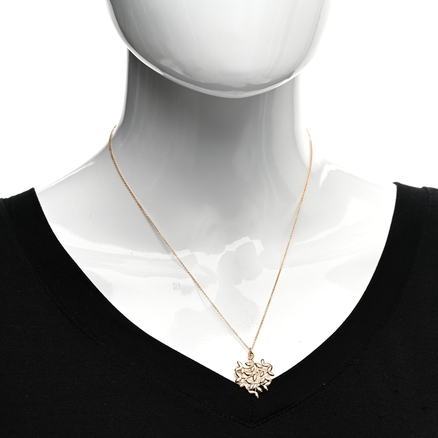 18K Rose Gold Small Paloma Picasso Olive Leaf Pendant Necklace