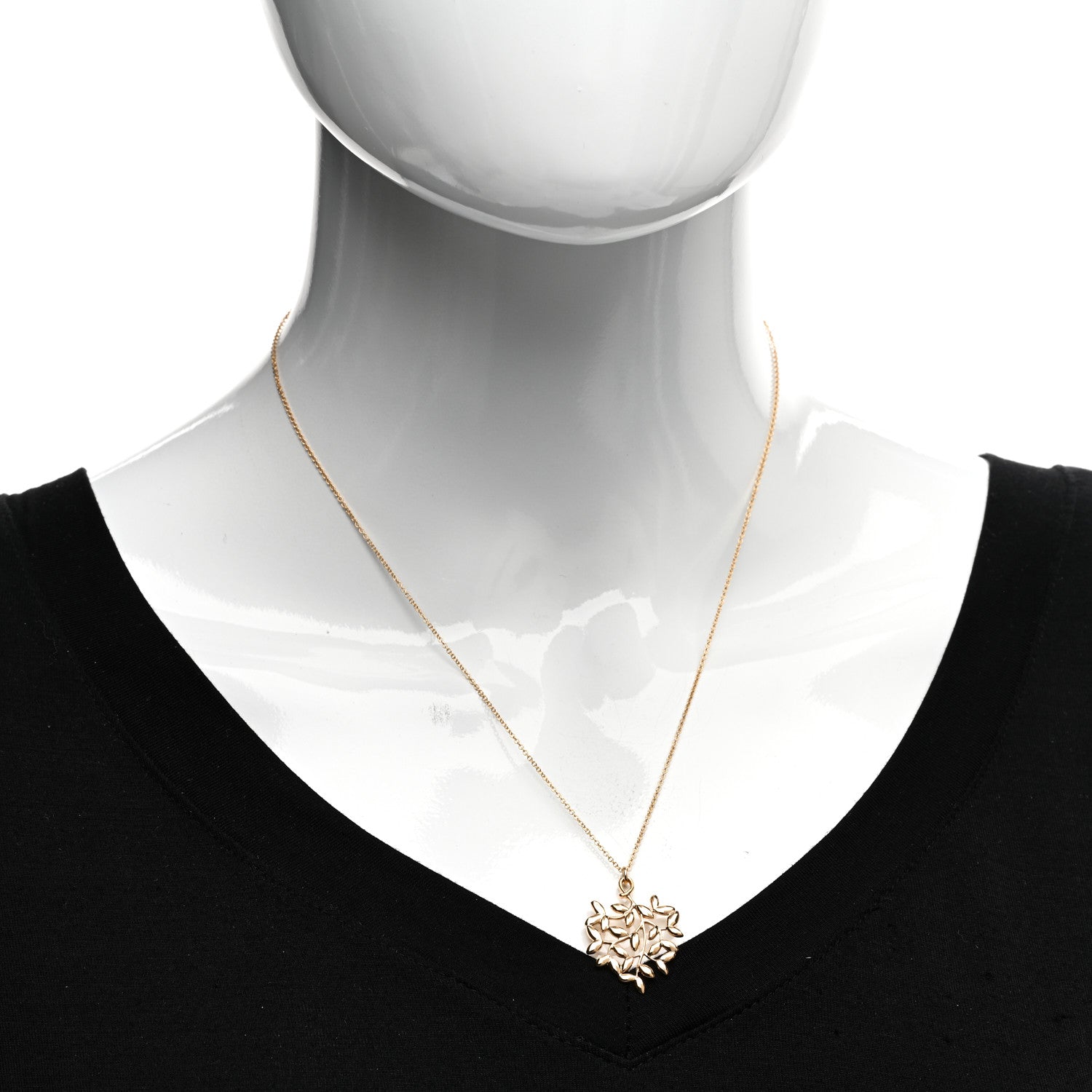 Tiffany 18K Rose Gold Small Paloma Picasso Olive Leaf Pendant Necklace 2 of 4