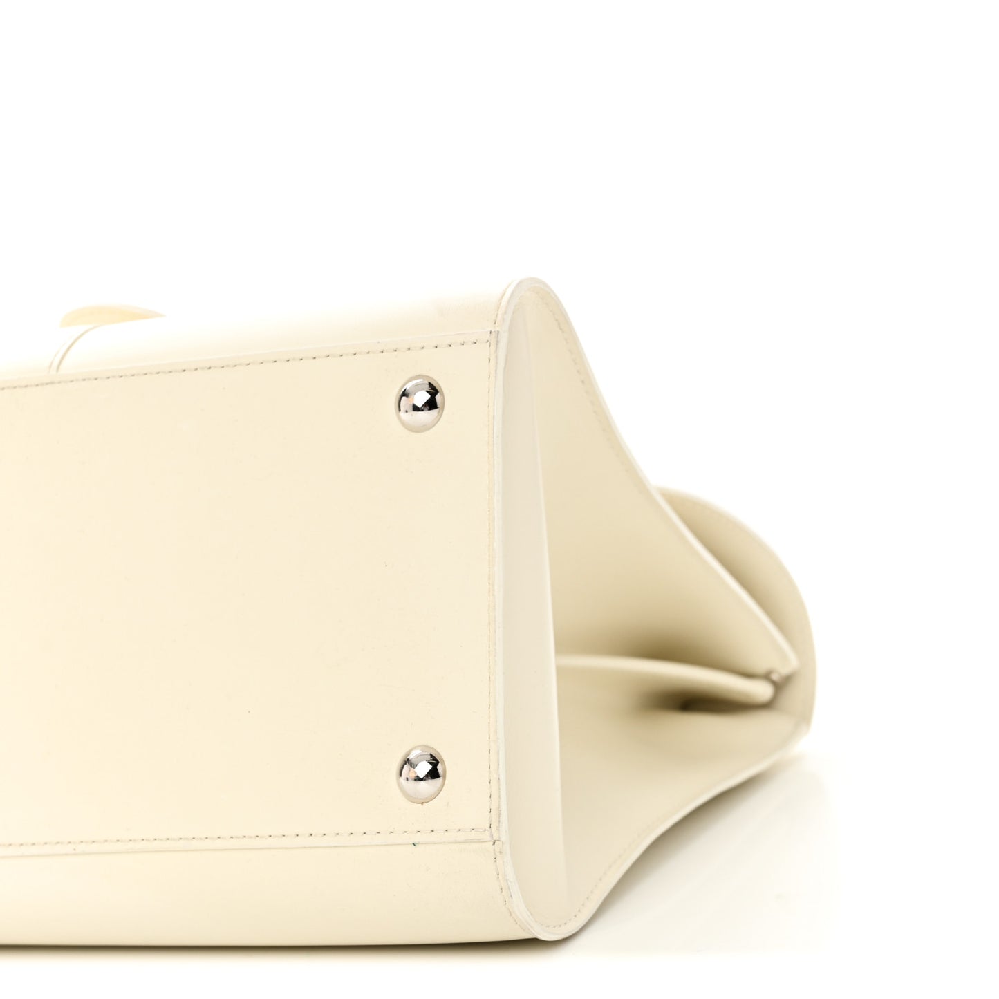 Box Calfskin Studded MM Brillant Satchel Ivory