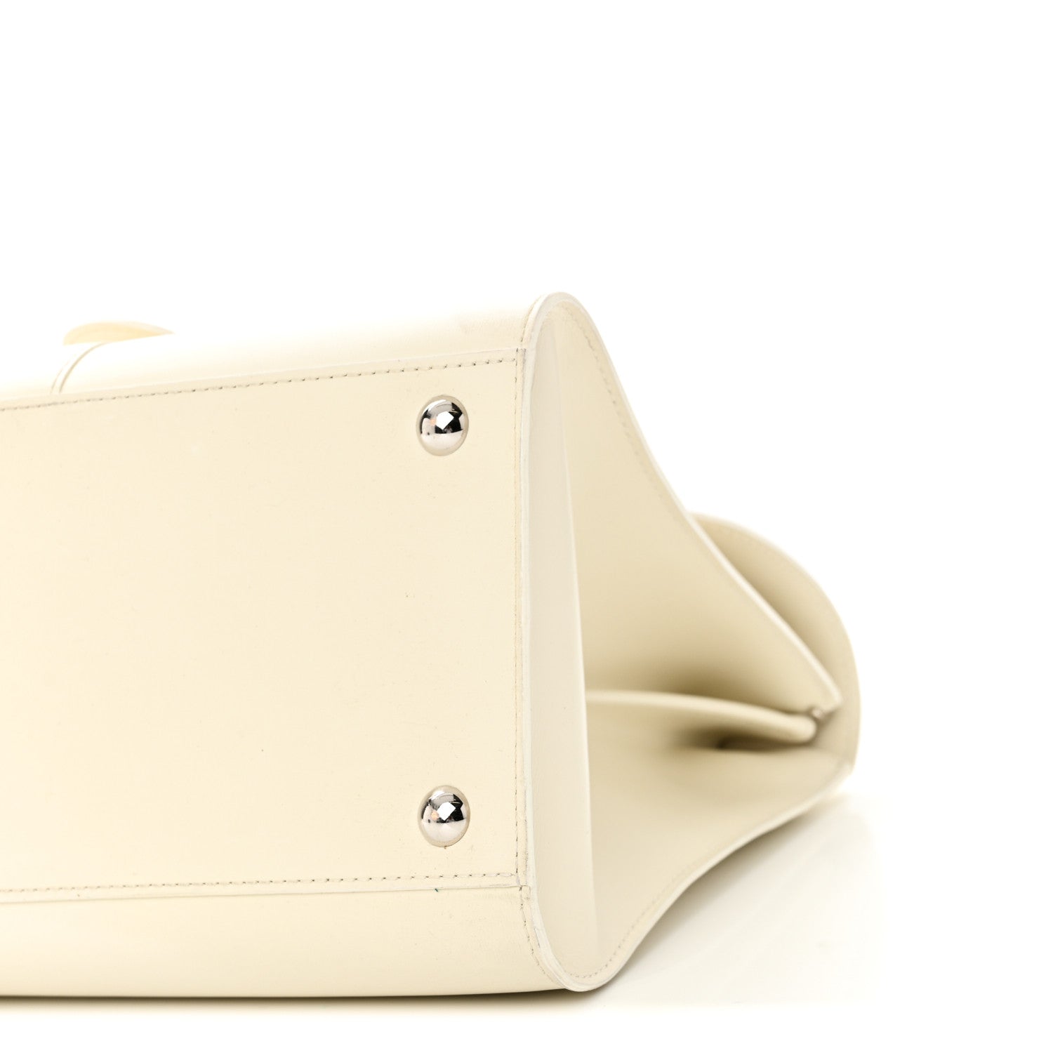 Delvaux Box Calfskin Studded MM Brillant Satchel Ivory 10 of 10