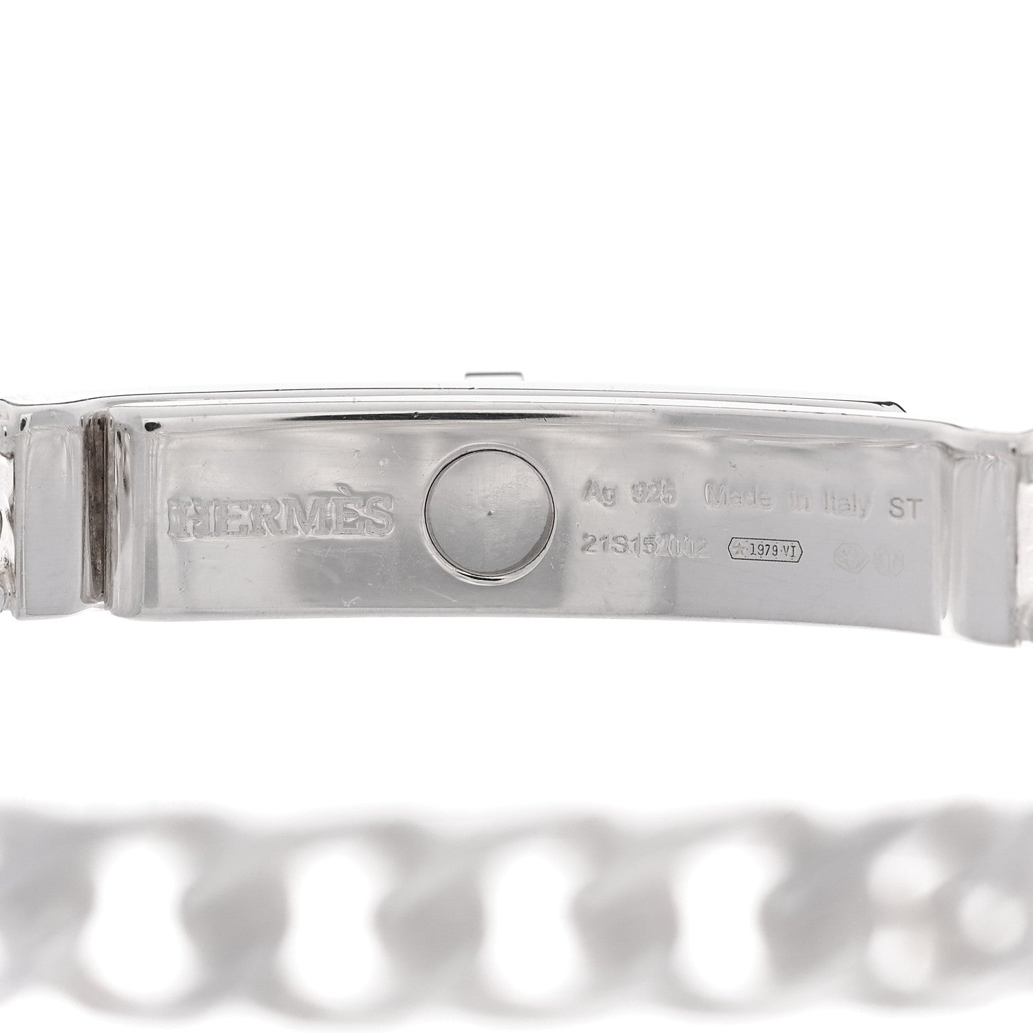 Hermes Sterling Silver TPM Kelly Gourmette Bracelet ST 3 of 3