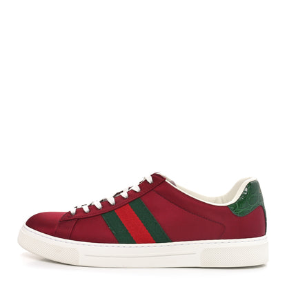Gucci Econyl Nylon Diva Crocodile Web Mens Ace Sneakers 11 Rosso Ancora Vert 1 of 9