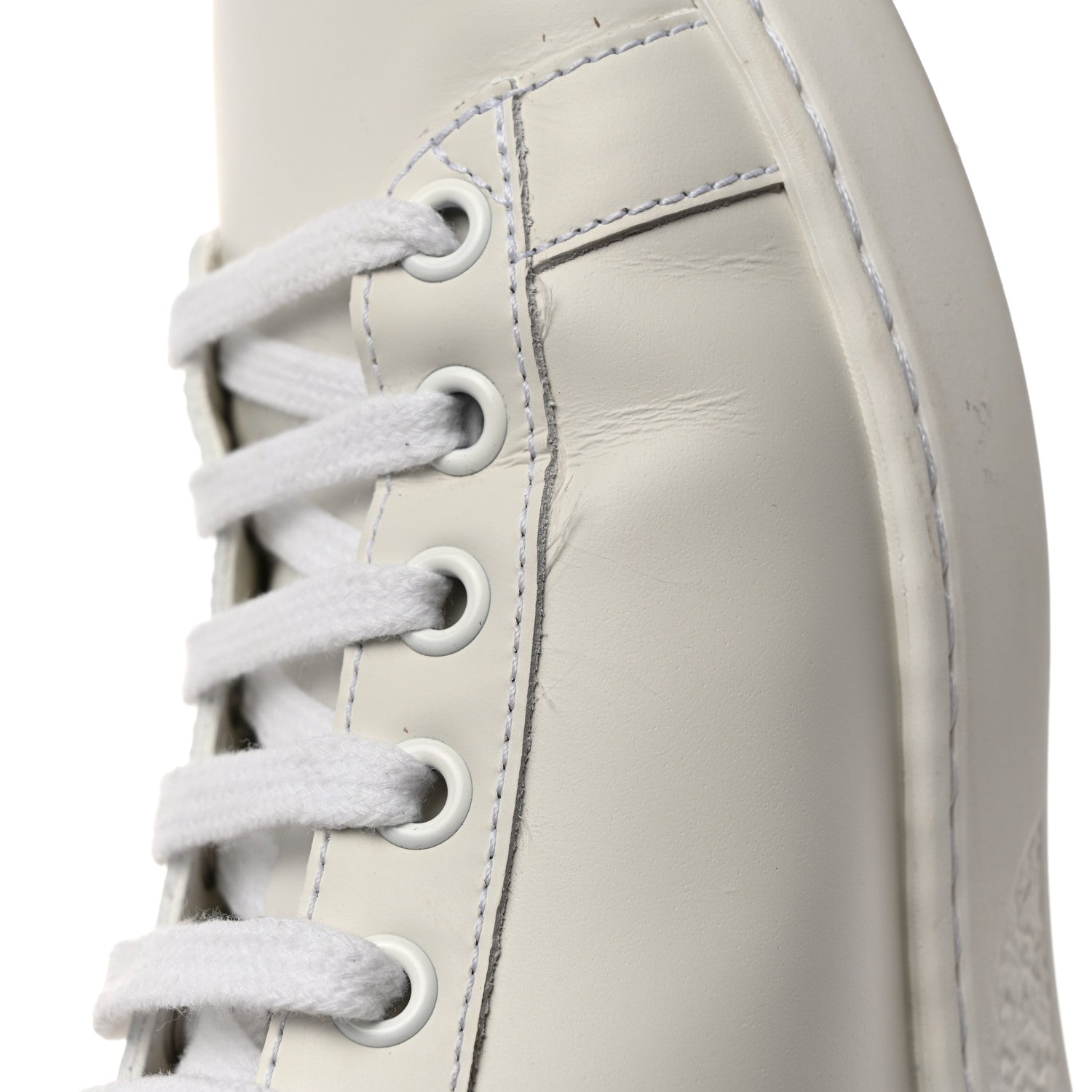 Gucci Calfskin Interlocking G Perforated Womens Ace Sneakers 37.5 White Grey Sky 9 of 9
