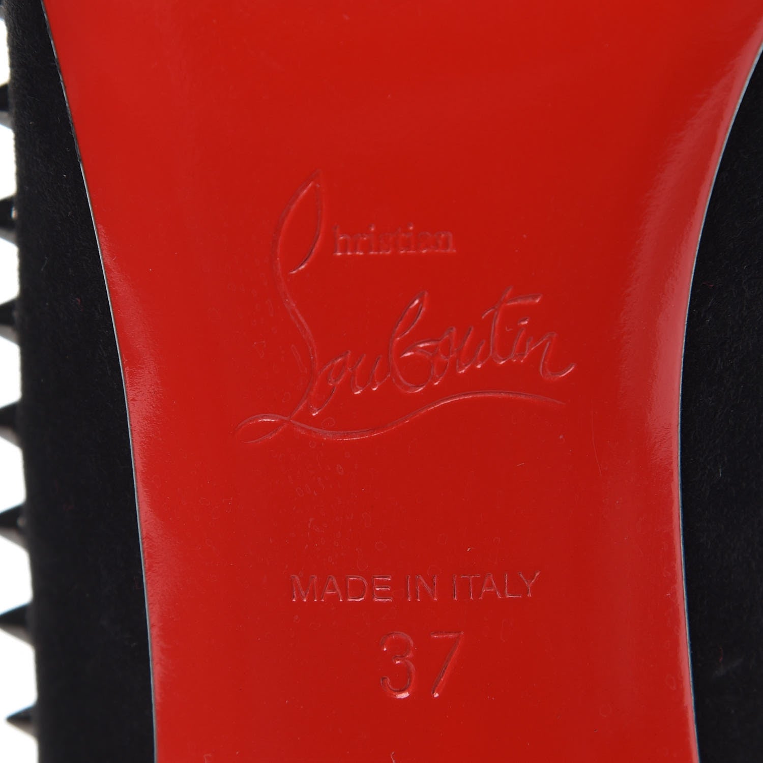 Christian Louboutin Suede Studded Anjalina 85 Pumps 37 Black 9 of 16