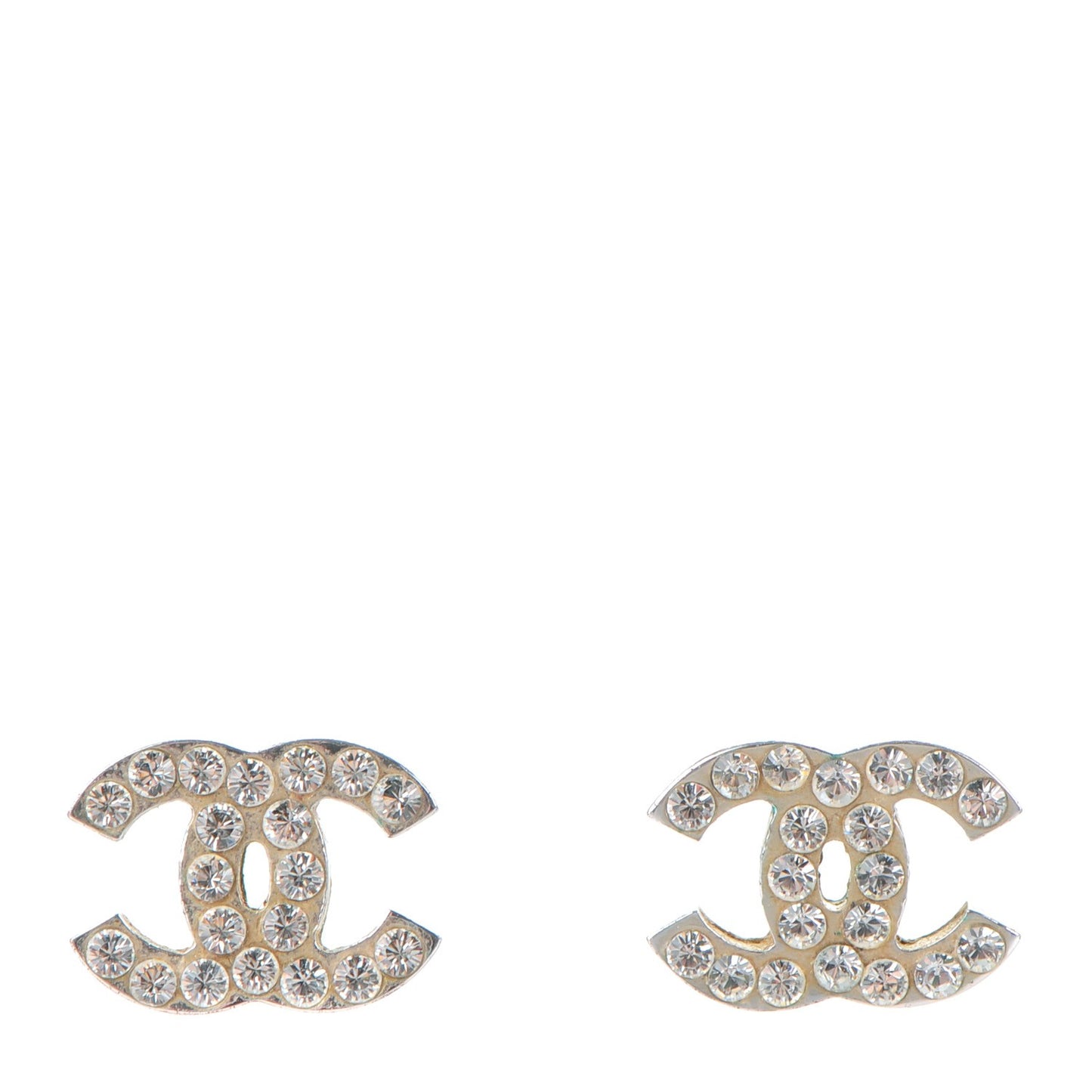 Crystal CC Earrings Light Grey