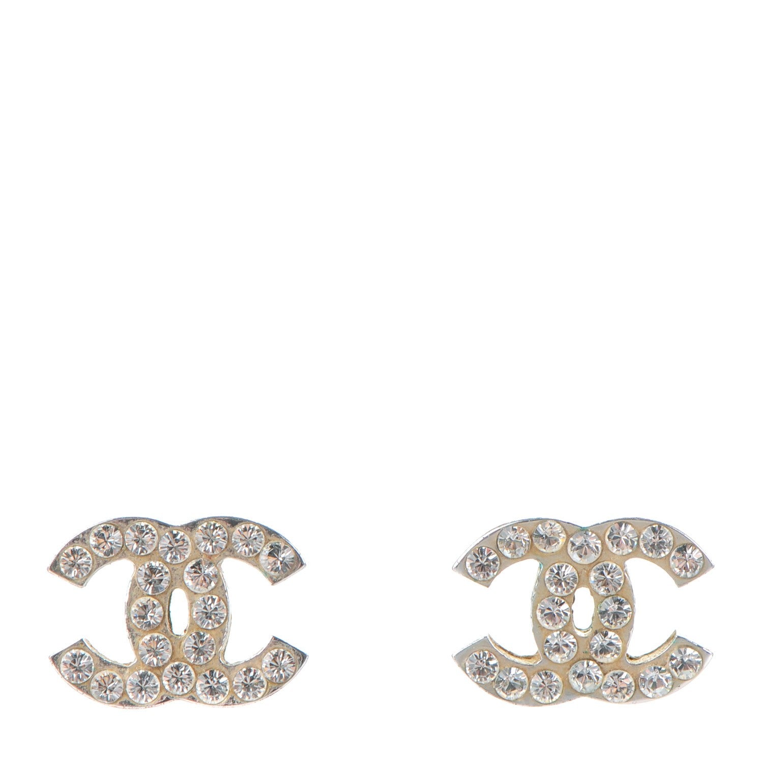 Chanel Crystal CC Earrings Light Grey 1 of 6