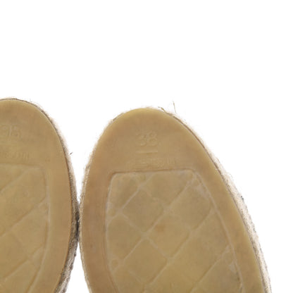 Chanel Linen CC Espadrilles 38 Beige Black 6 of 10