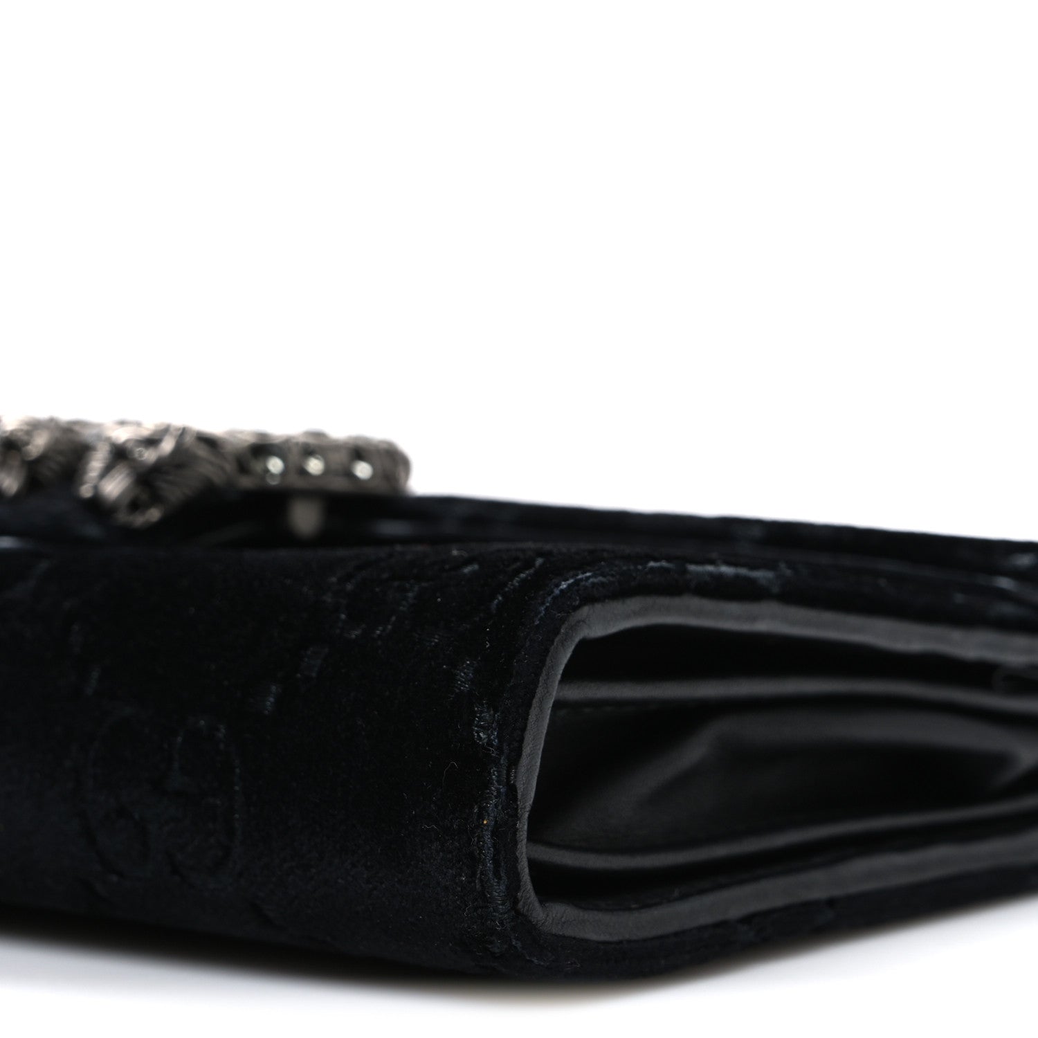 Gucci Velvet GG Monogram Mini Dionysus Chain Wallet Black 10 of 11