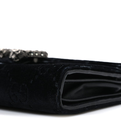 Gucci Velvet GG Monogram Mini Dionysus Chain Wallet Black 10 of 11