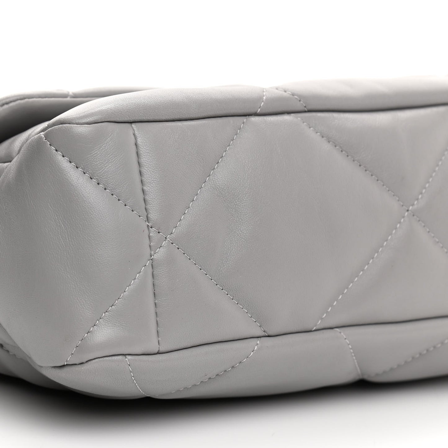 Lambskin Quilted Large Chanel 19 Flap Grey