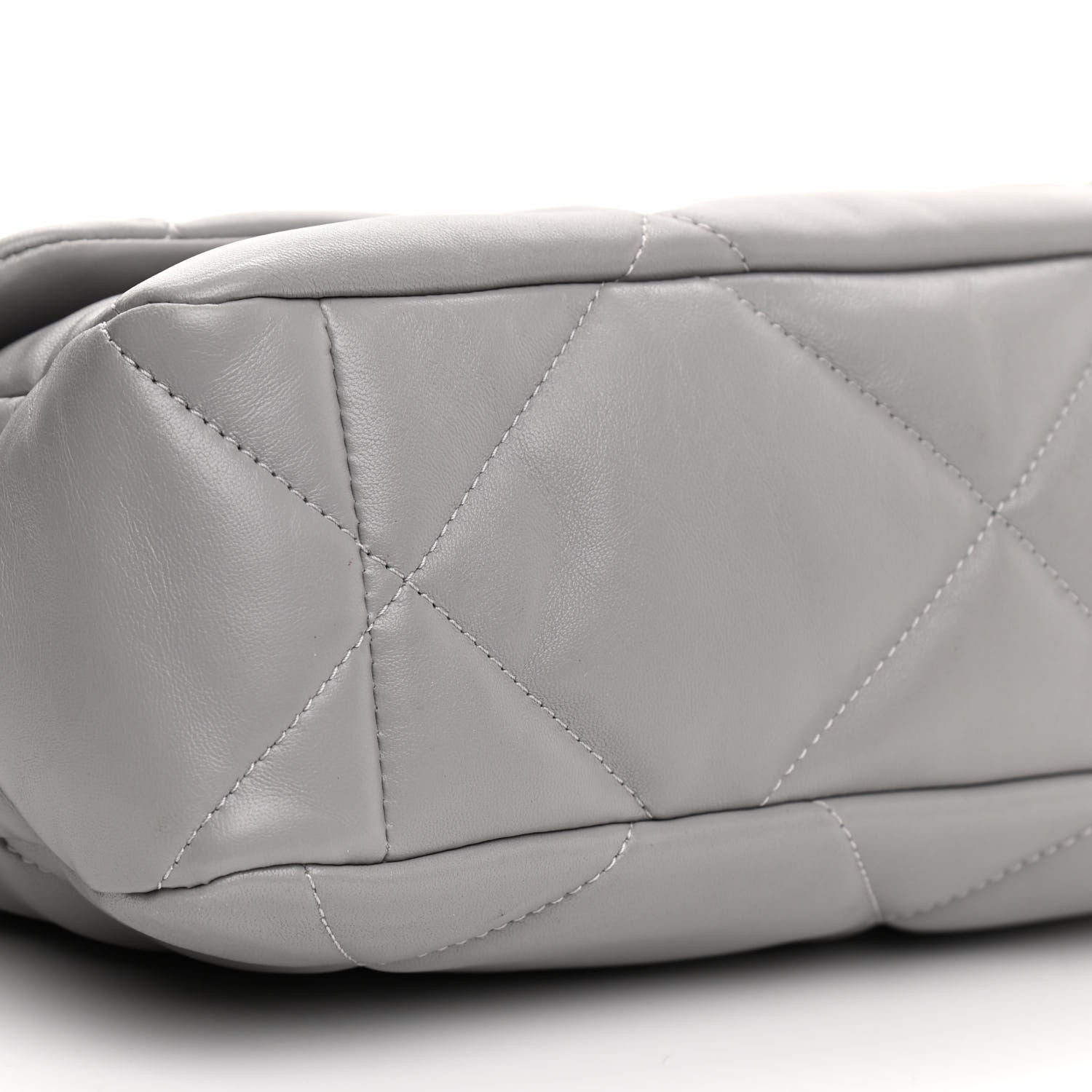 Chanel Lambskin Quilted Large Chanel 19 Flap Grey 9 of 11