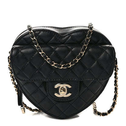 Chanel Lambskin Quilted CC In Love Heart Bag Black 1 of 11