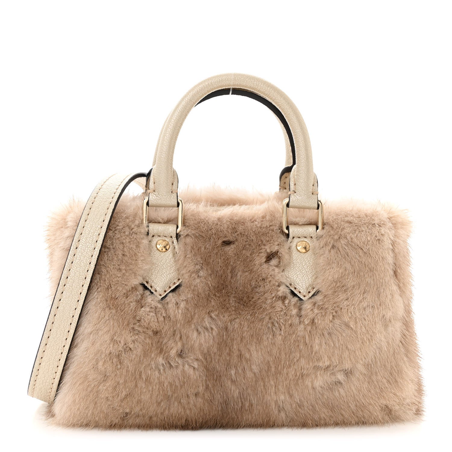 Louis Vuitton Mink Nano Speedy Bandouliere Gold 1 of 9