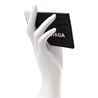 Balenciaga Smooth Calfskin Logo Everyday Multi Card Case Black 2 of 7