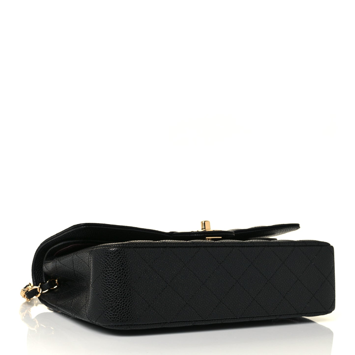Caviar Quilted Medium Double Flap Black