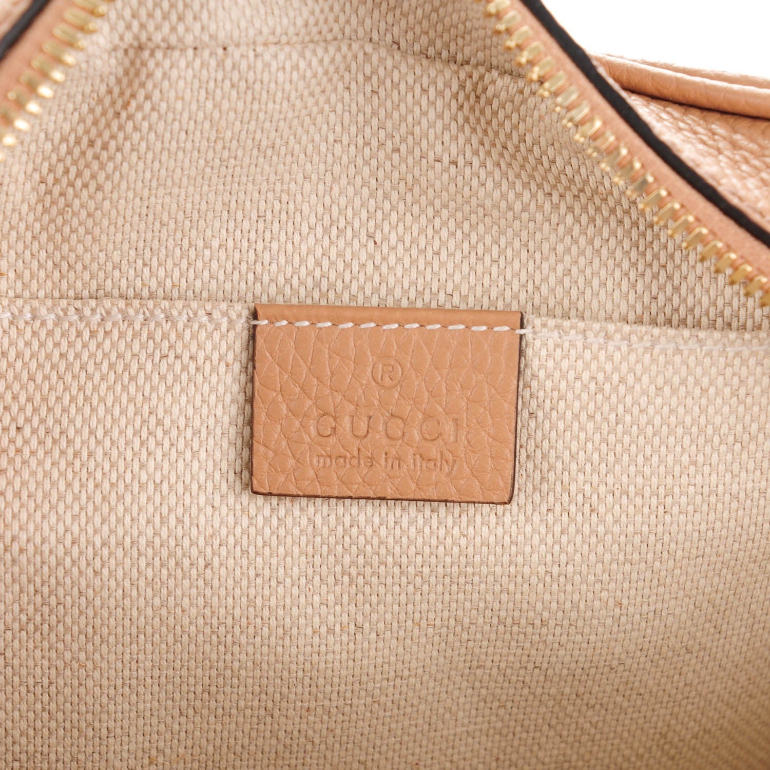 Gucci Pebbled Calfskin Small Soho Disco Bag Camelia 6 of 7