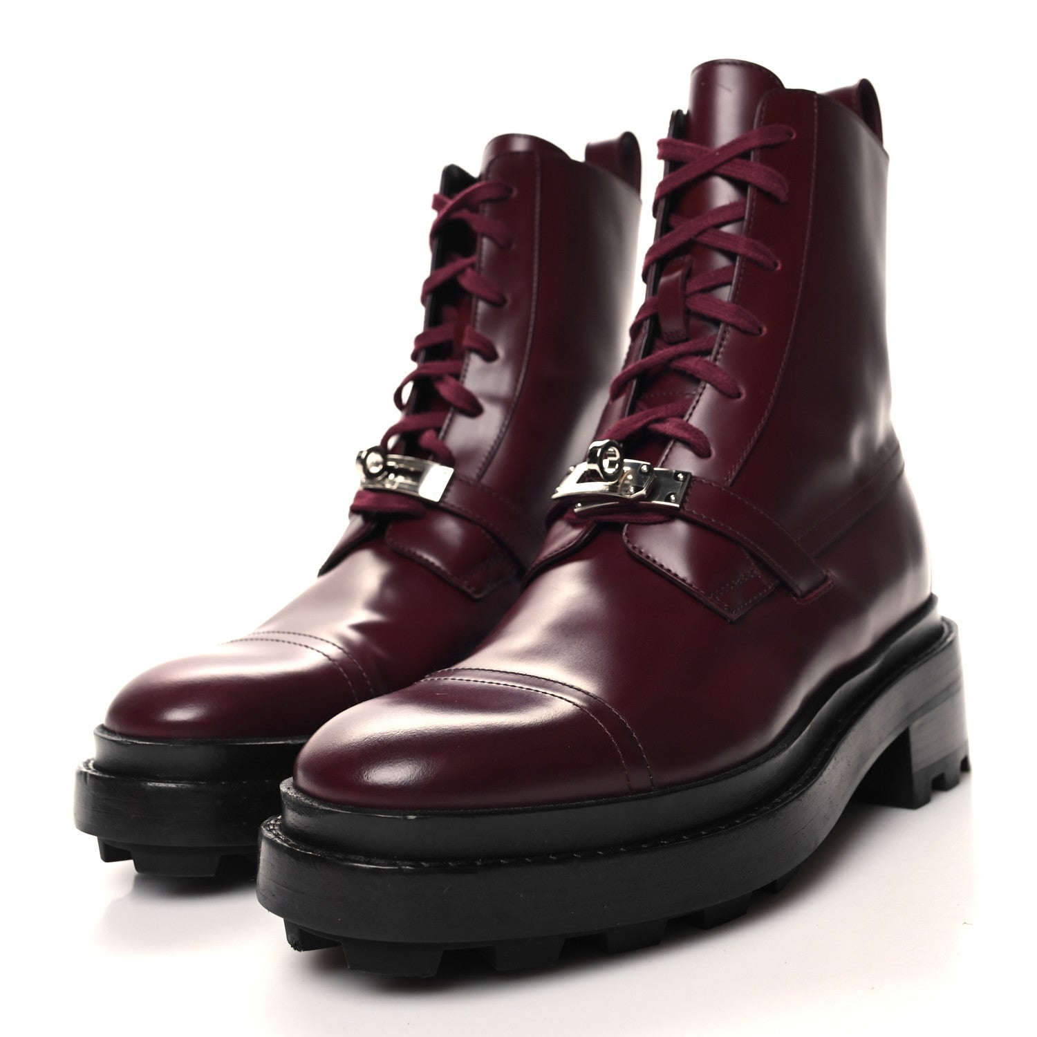 Hermes Glossed Calfskin Funk Ankle Boots 36 Rouge H 3 of 9