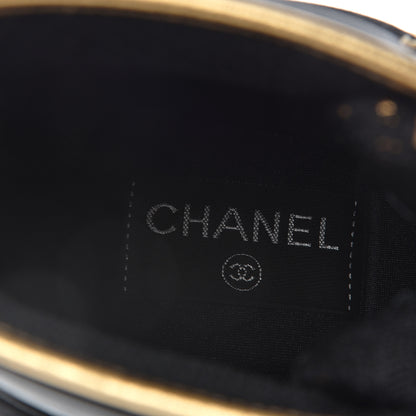 Chanel Velour Tweed CC High Top Sneakers 39 Black Gold 8 of 10