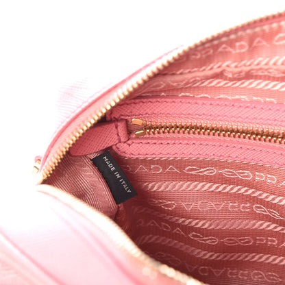 Prada Saffiano Lux Double Zip Crossbody Bag Petalo 10 of 13