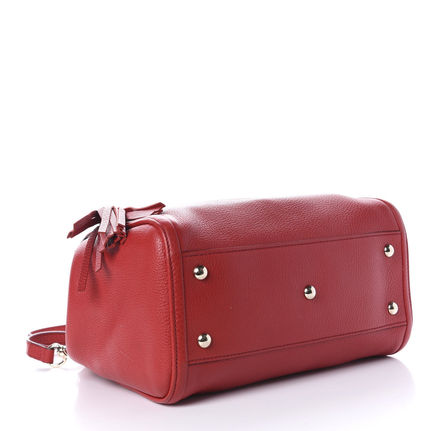 Pebbled Calfskin Small Soho Shoulder Bag Red