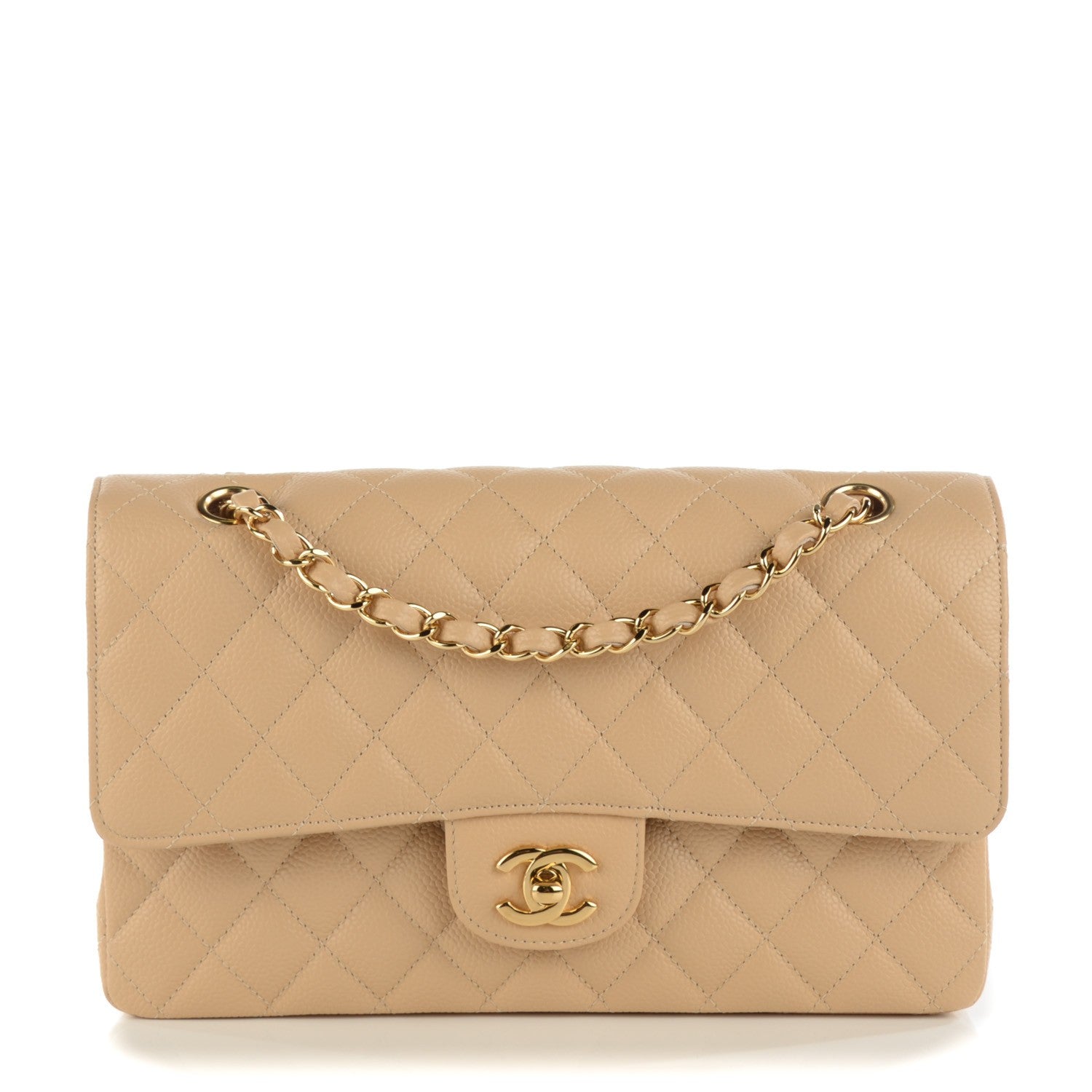 Chanel Caviar Quilted Medium Double Flap Beige Clair 1 of 9